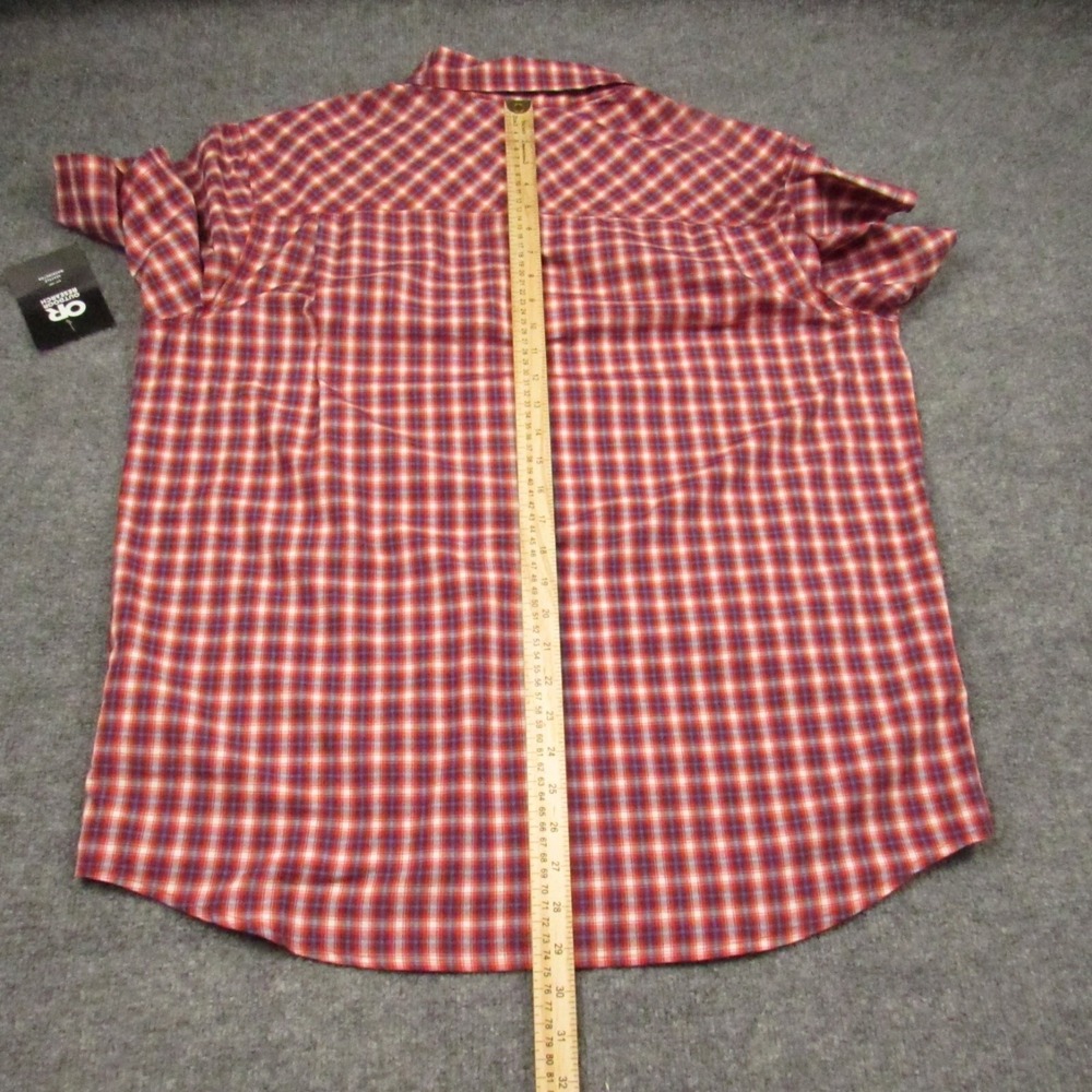 Outdoor Research Shirt Mens Extra Large XL Seapine Cranberry Plaid Short Sleeve‎ - Picture 7 of 16